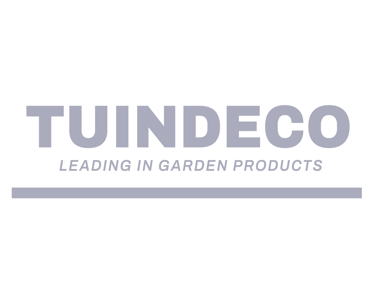 Logo van Tuindeco met de tekst 'Leading in Garden Products'
