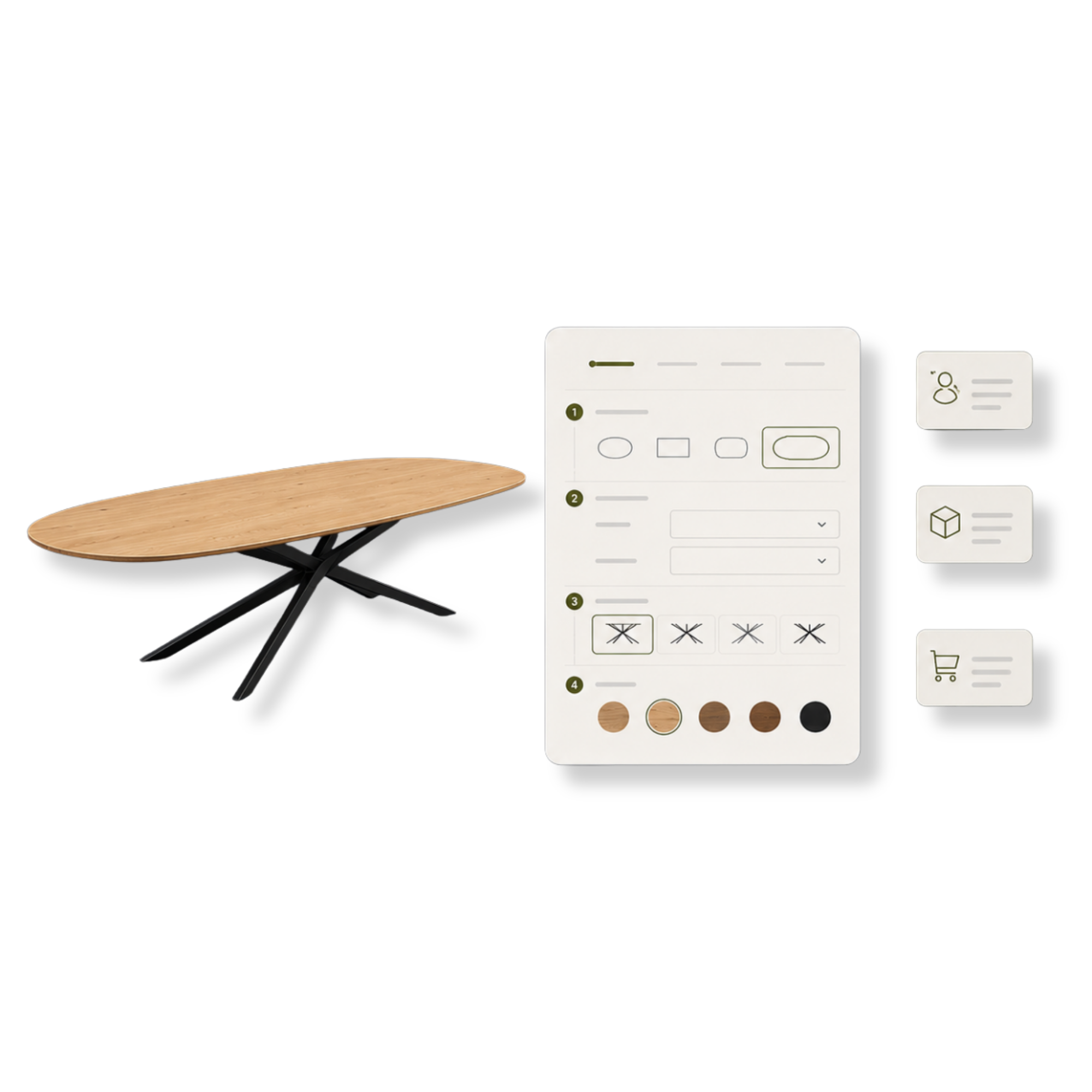 Configurator voor het maken van een tafel