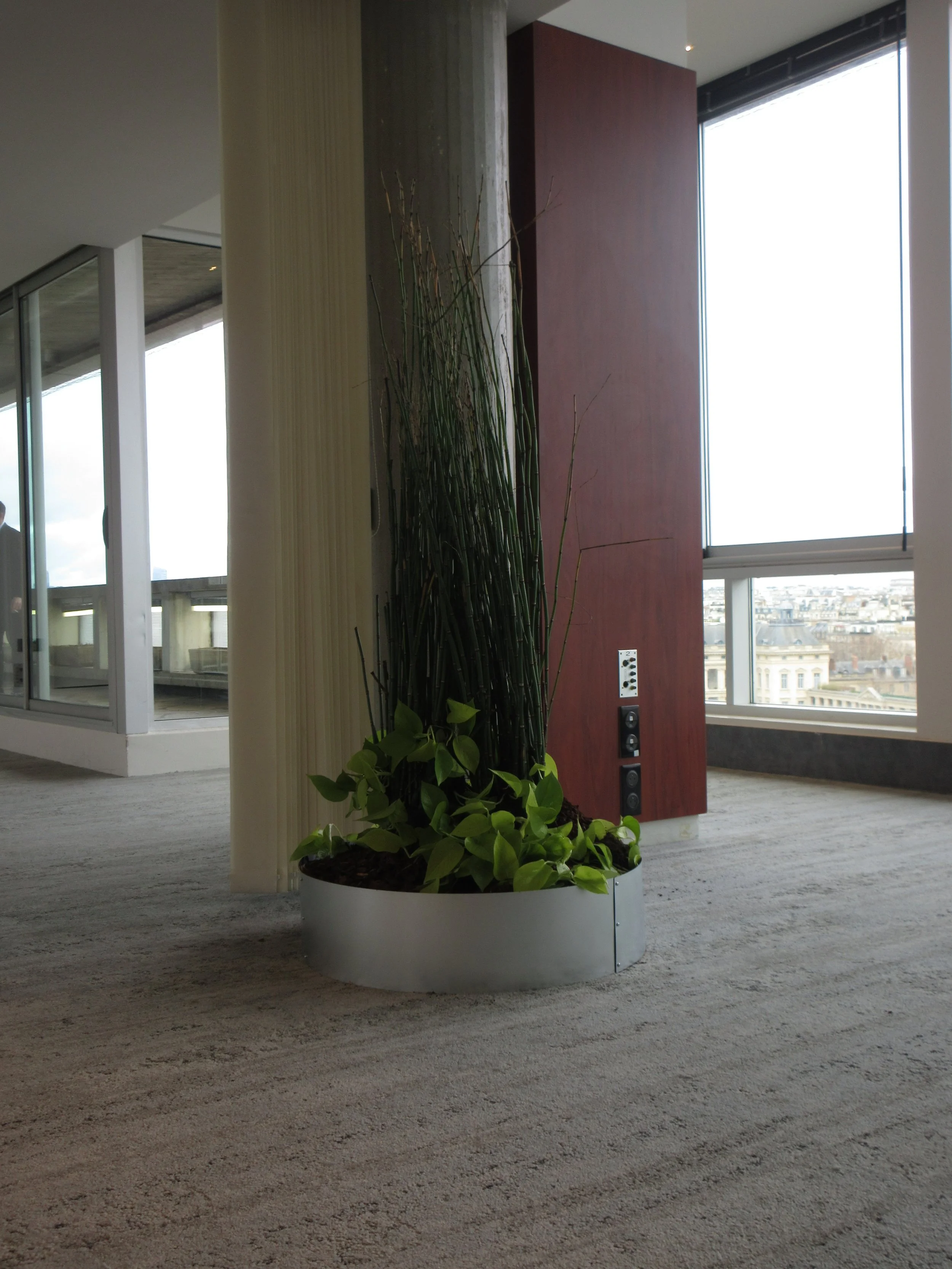 Conception de jardinière pour évènement asics x C.P. company à la maison de l'unesco curated par SIPS studio