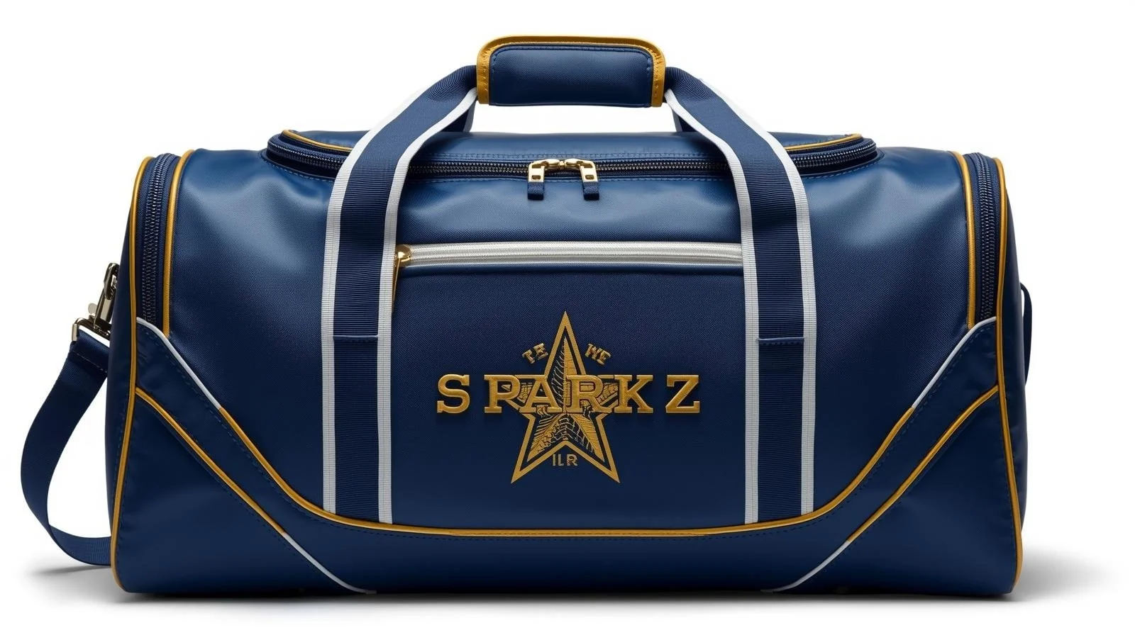 Blue and Gold Duffle Bag