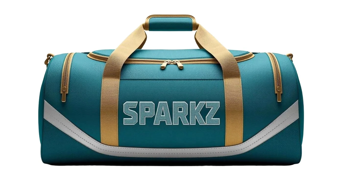Teal and Gold Duffle Bag