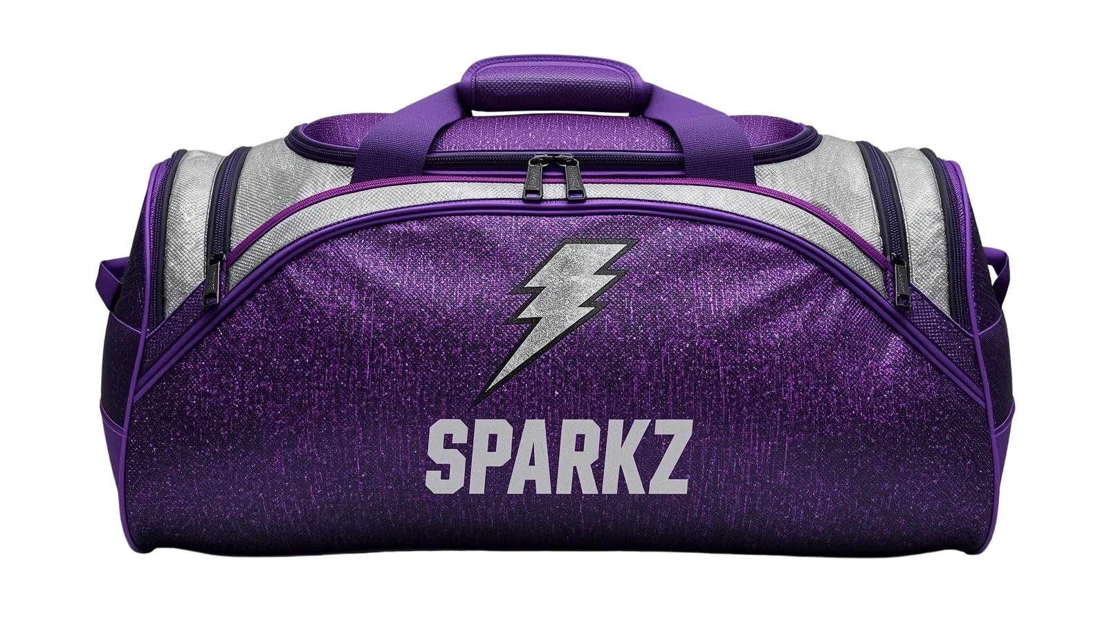 Purple and White Duffle Bag