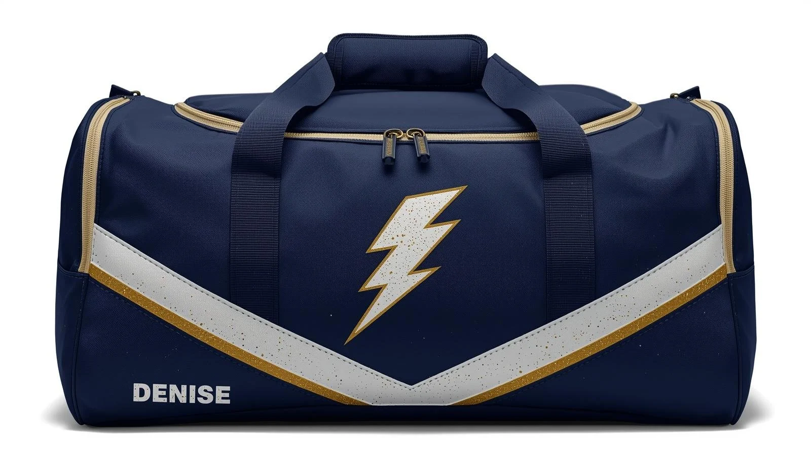 Navy, White and Gold Duffle Bag