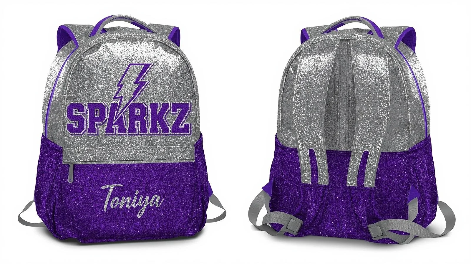 Purple and Silver Glitter Backpack