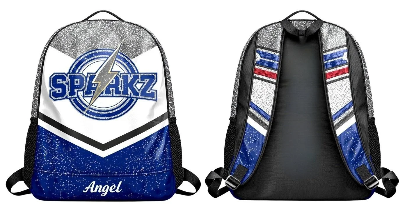 Blue and Silver Glitter Backpack