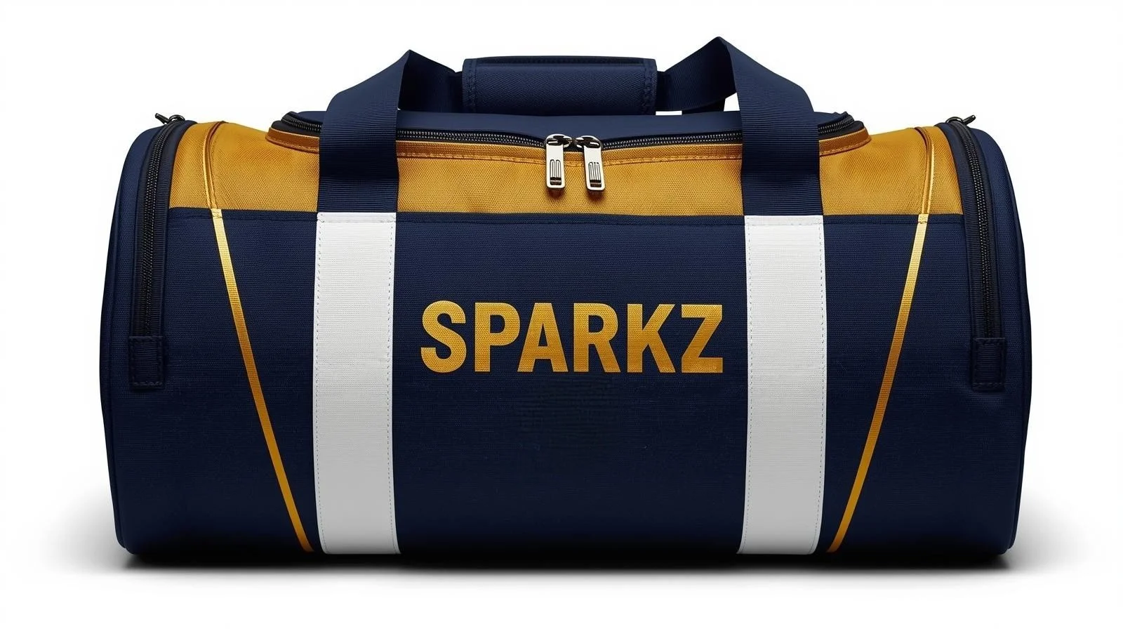 Navy, White and Gold Duffle Bag
