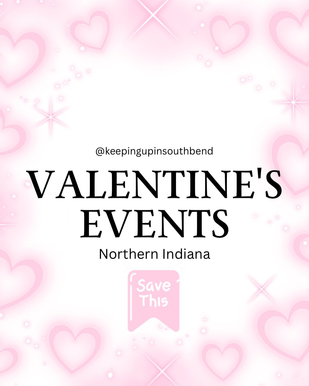 Here is a Valentines round up for the locals! Calling South Bend, Mishawaka, Granger, Elkhart, Goshen &amp; Middlebury!

If you need:
🩷 Date Nights
🤍 Galentines
🩷 Arts &amp; Crafts
🤍 Things for kiddos
&hellip;.this is the list for you! 

If you a