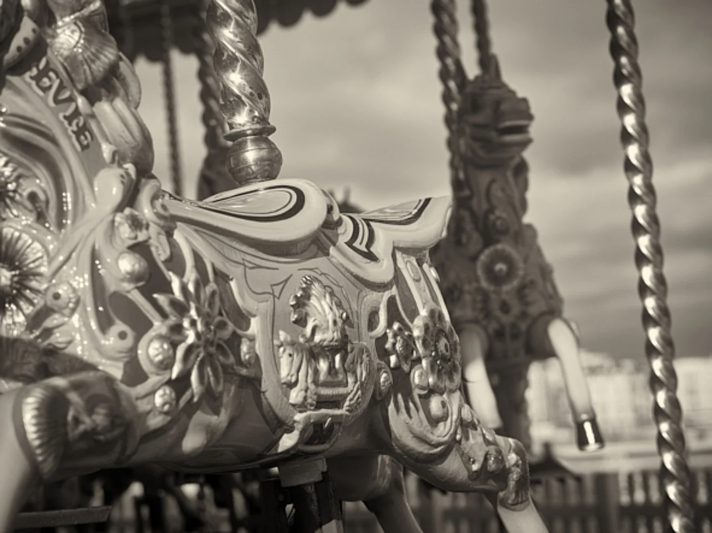 the rumble of the diesel and the sounds of the fair