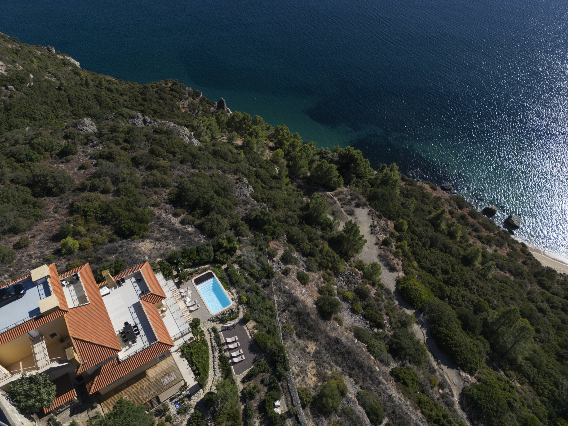 Cliffside Villa Birds Eye View