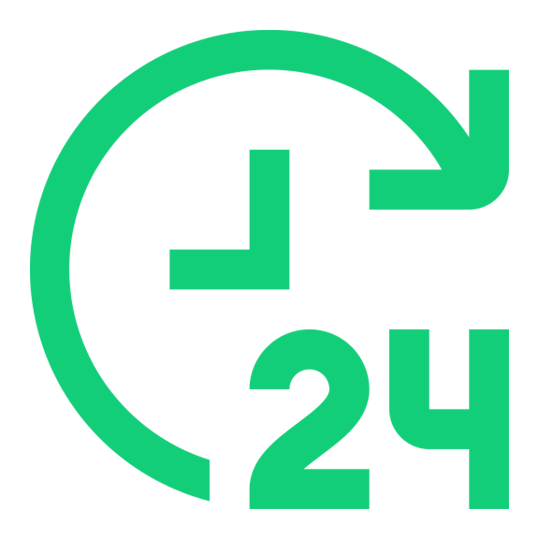 Green recycling icon with a circular arrow, the number 24, and the letter C.
