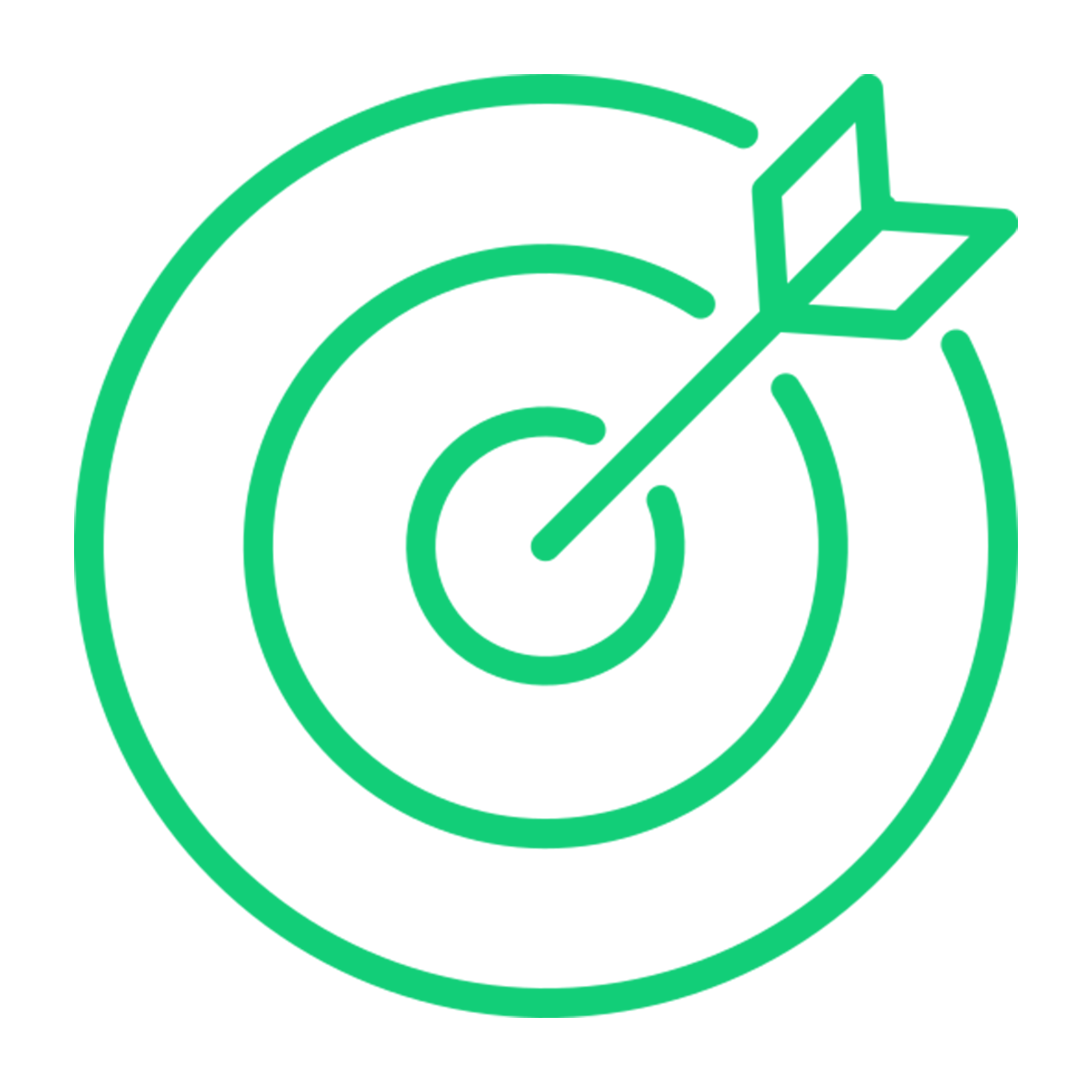 Icon of a target with an arrow hitting the center.