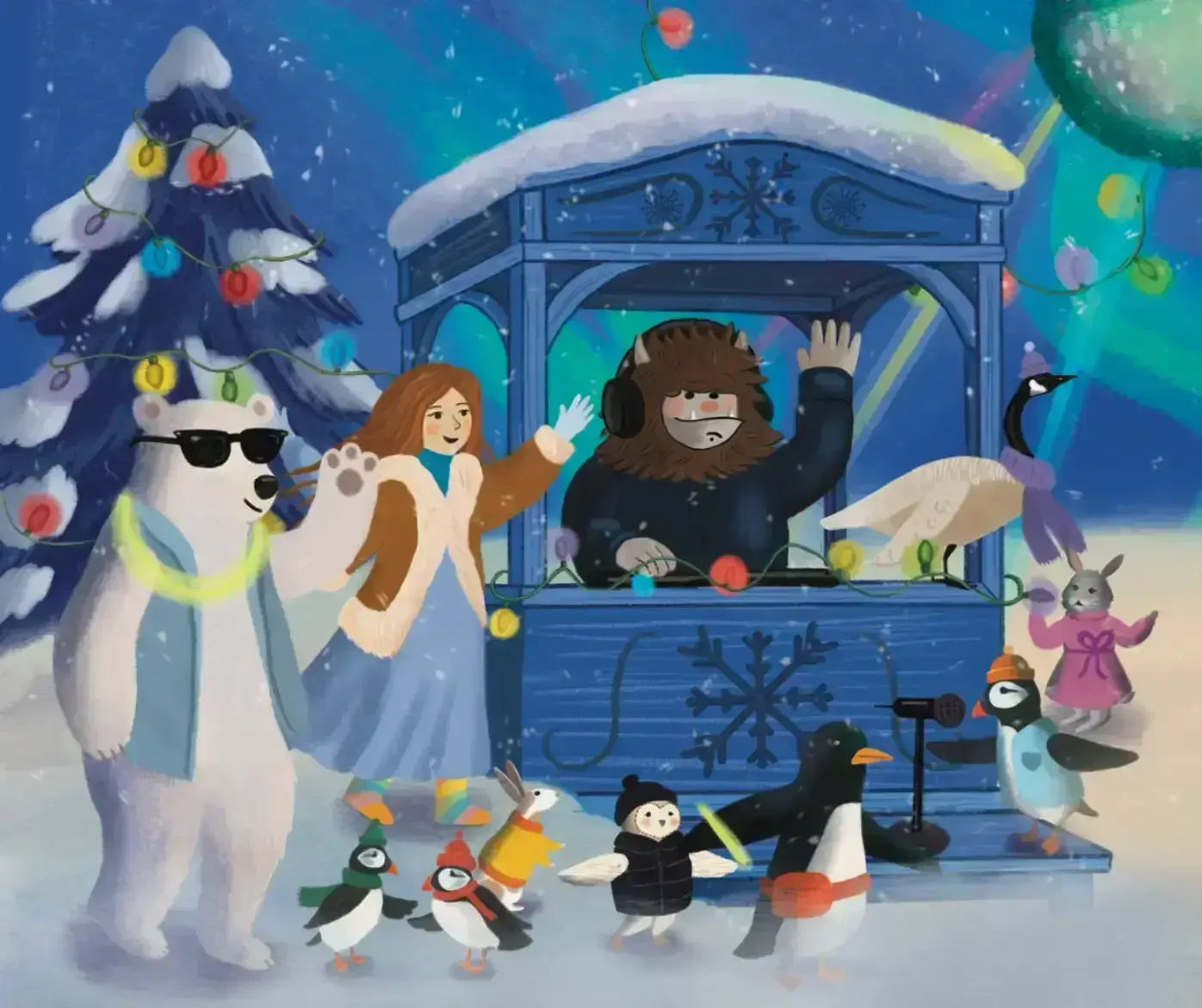 DJ Yeti drops the beat at a winter rave