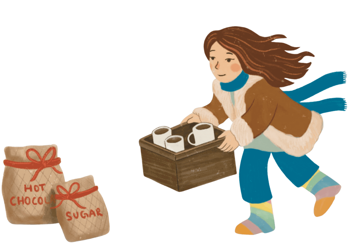 The princess delivers hot chocolate