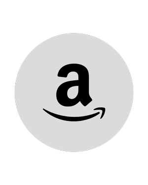 Amazon logo on a black background.