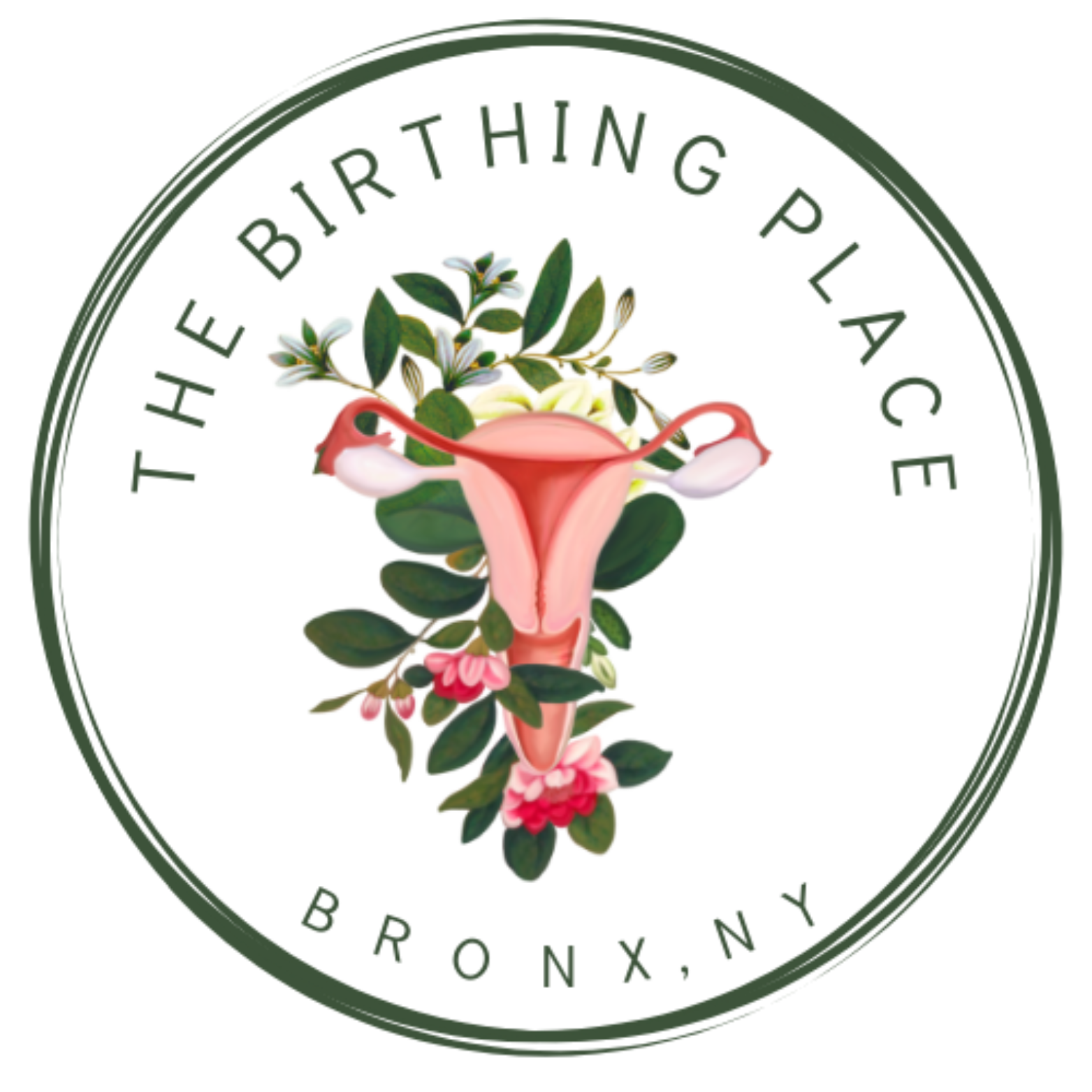 A digitally manipulated image of a calendar with a woman’s reproductive system made of flowers and greenery, surrounded by blurred glitch effects.