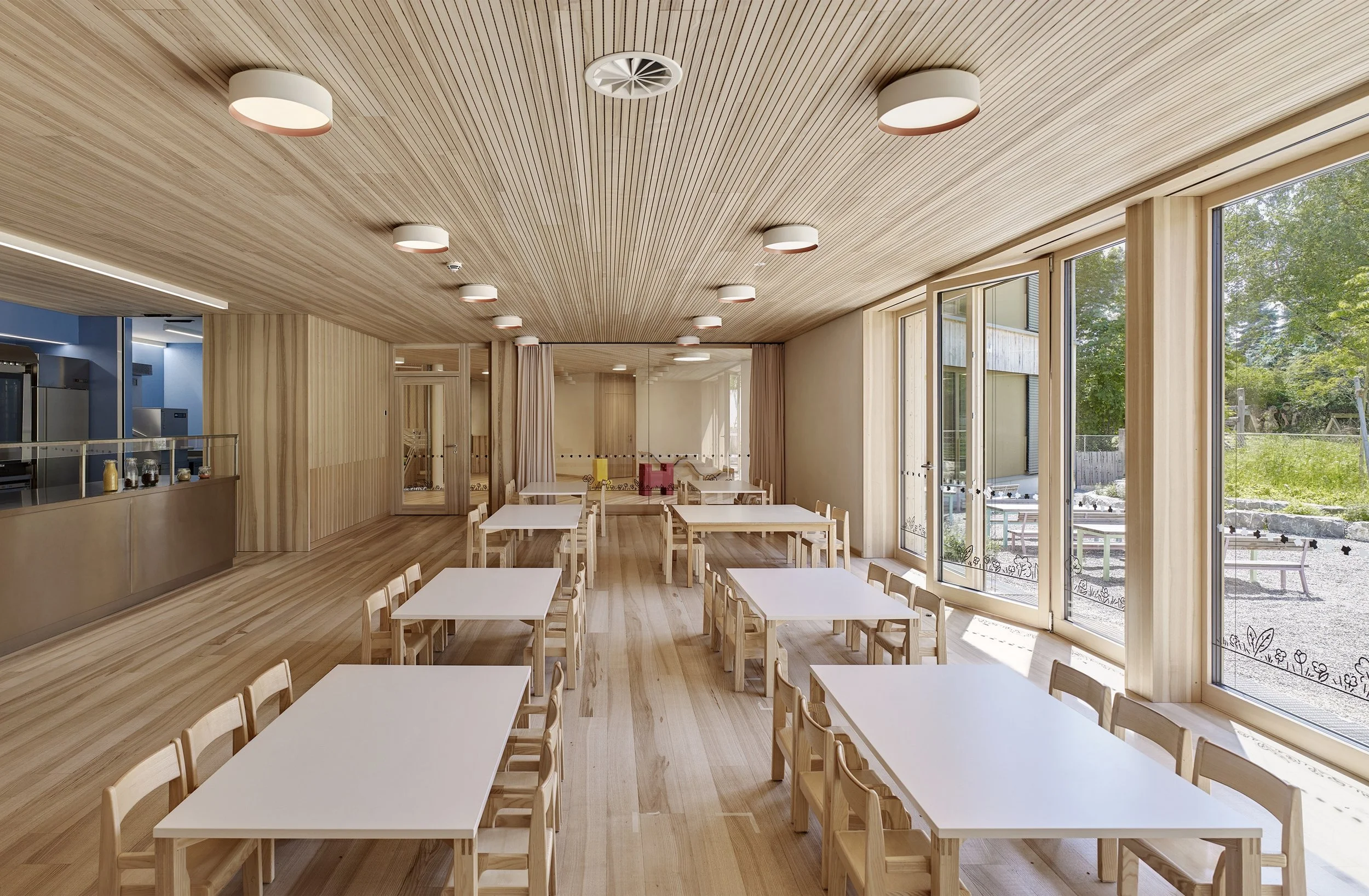 Kinderhaus Rankweil Markt | Das Kinderrestaurant mit Zugang zum Gastgarten | Foto Marc Lins