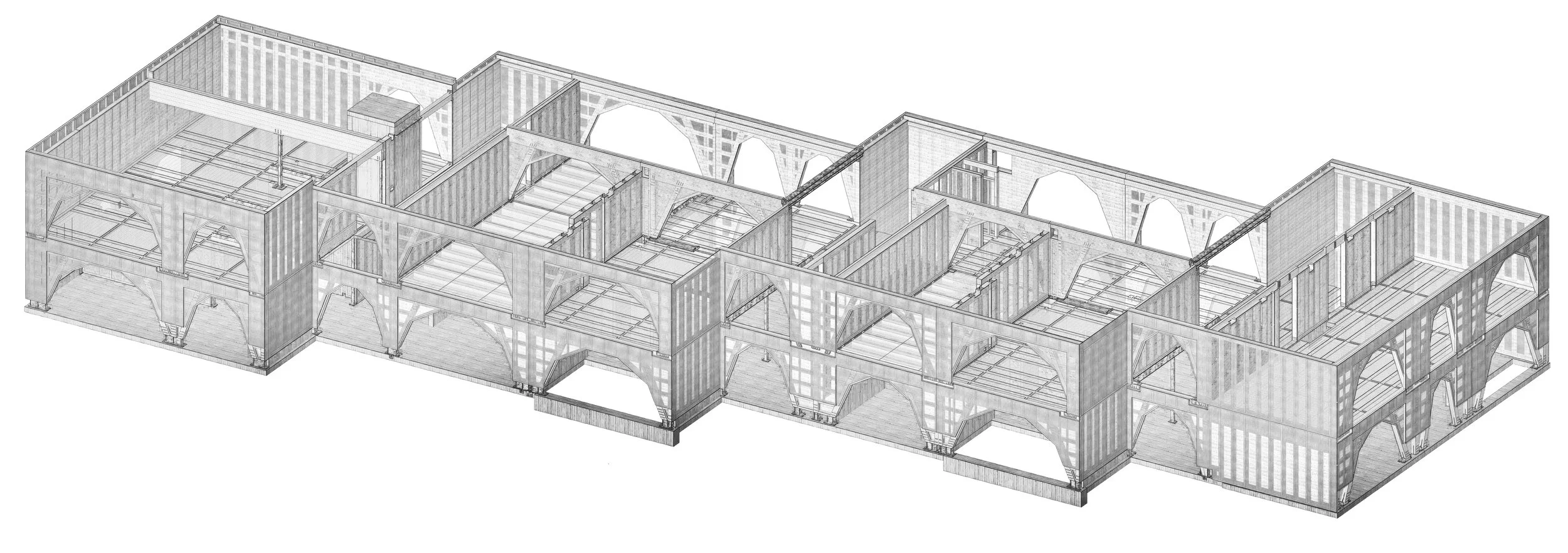 Allesamt Nenzing | Werkplanung Dobler Holzbau: Wandtafelelemente in Ständerbauweise mit Holzfaserdämmung, Brettschichtholzbalkendecken- und Kreuzlagenholzdecken mit Aufbeton im Obergeschoß 