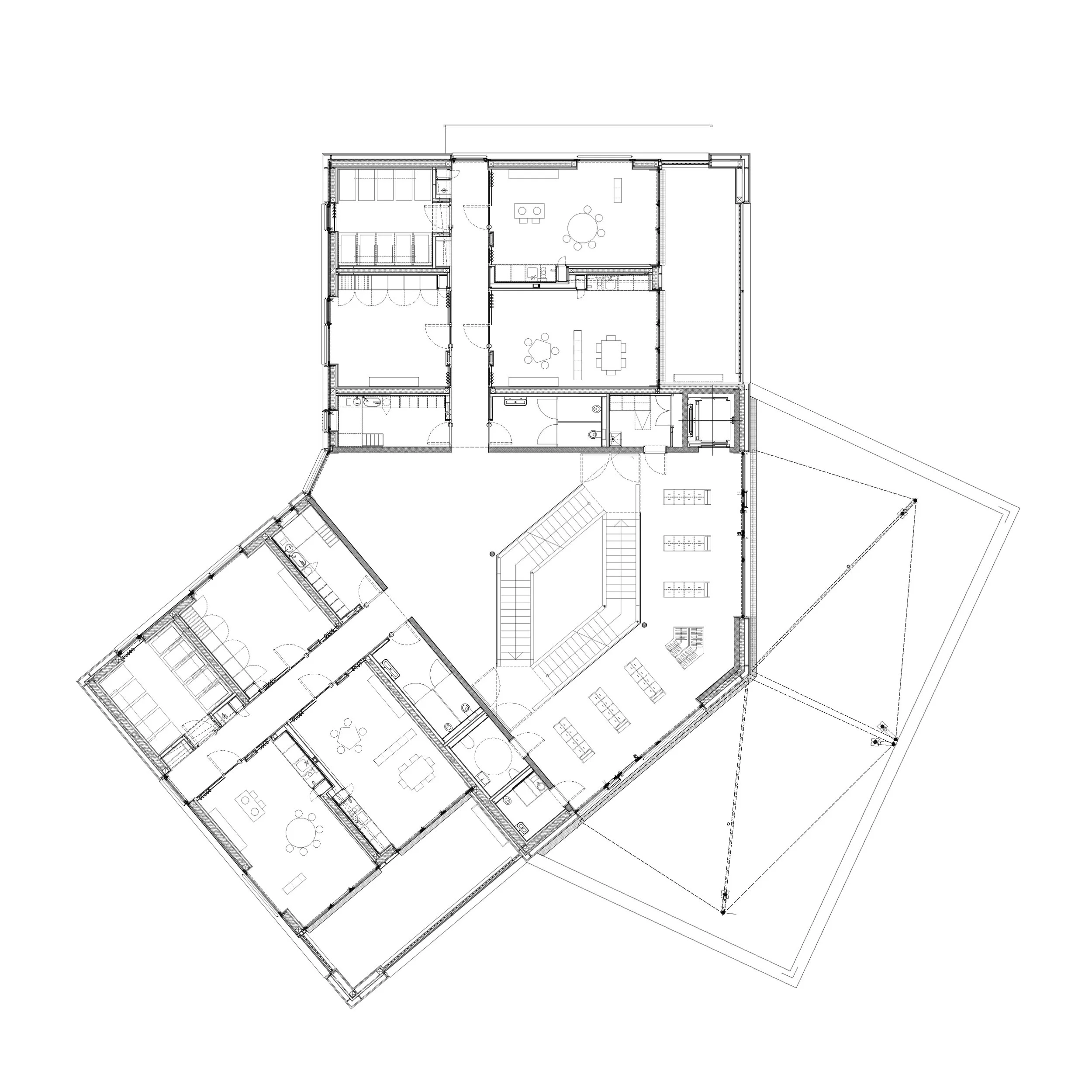 Kinderhaus Rankweil Markt | Grundriss 1. Obergeschoß
2 Kleinkinder Gruppenbereichsmodule
Garderobe und Zugang zum Dachspielgarten mit Sonnensegel
Hausschuh- und Straßenschuhtreppe