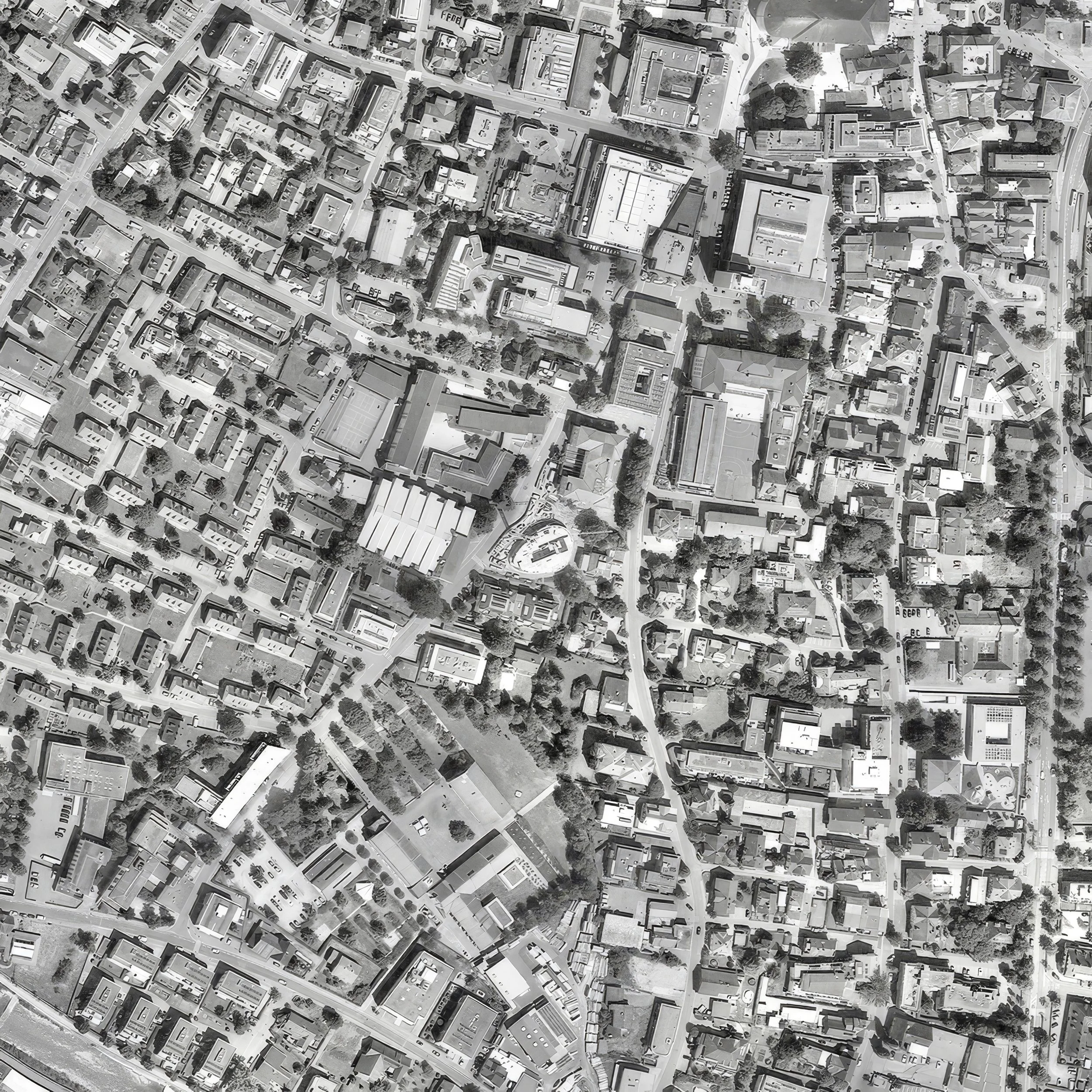  Google Earth | Die neue Stadtbibliothek Dornbirn | Ein Pavillon im Schulbezirk