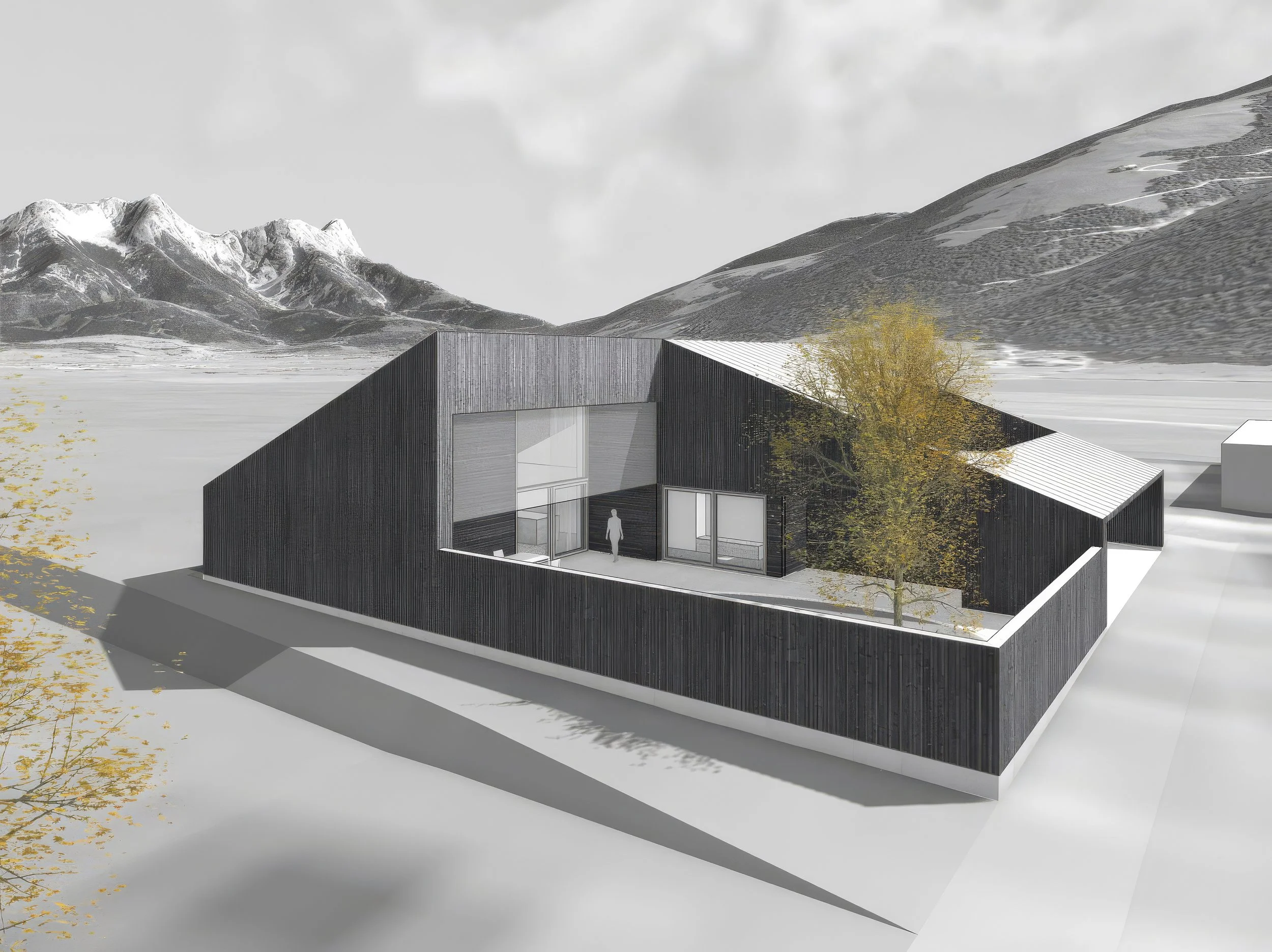 Haus HO Salzburg | Modell des Gebäudes mit Gartenhof