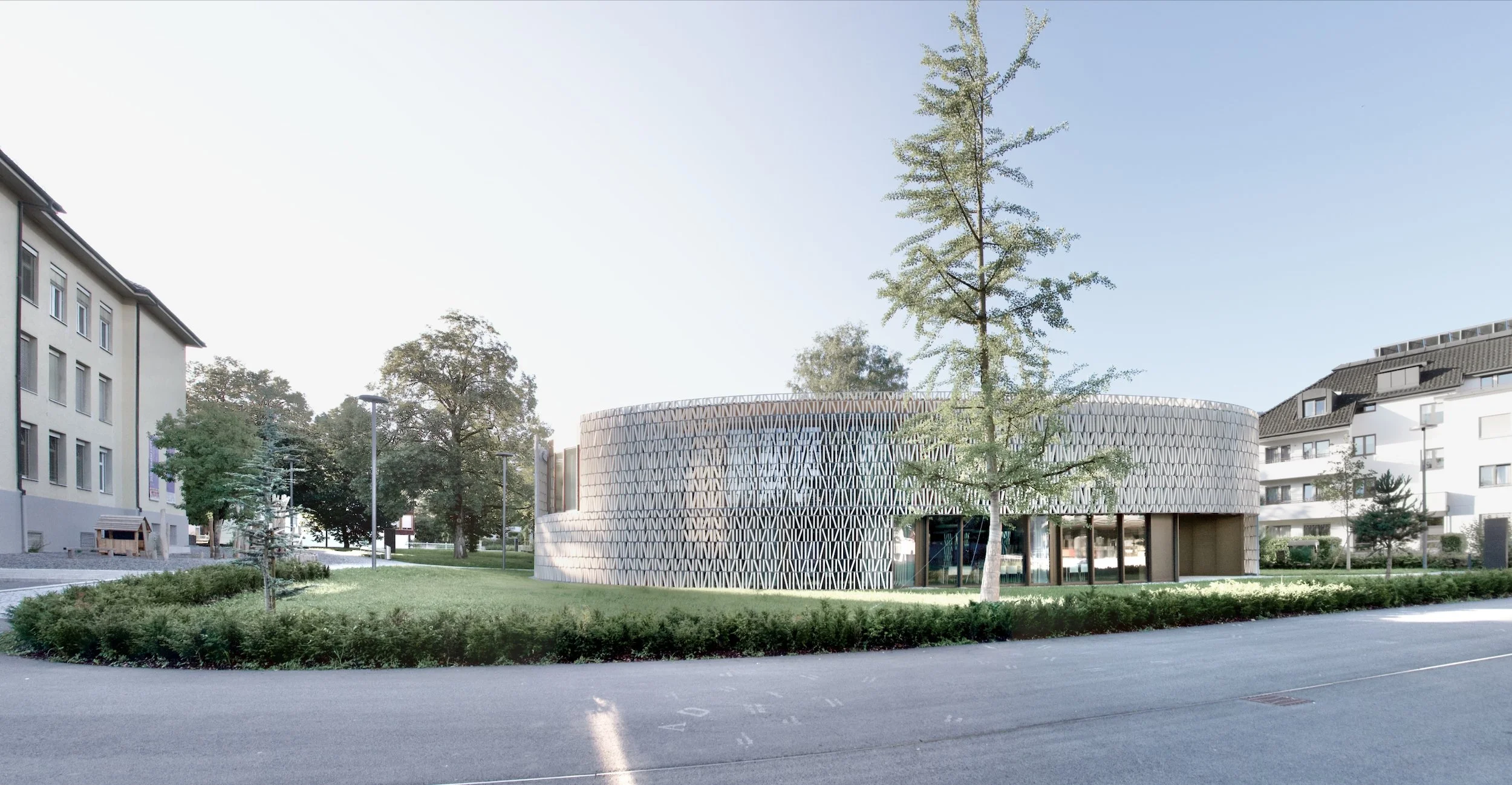 Stadtbibliothek Dornbirn | Ein freigeformter Pavillon im Park