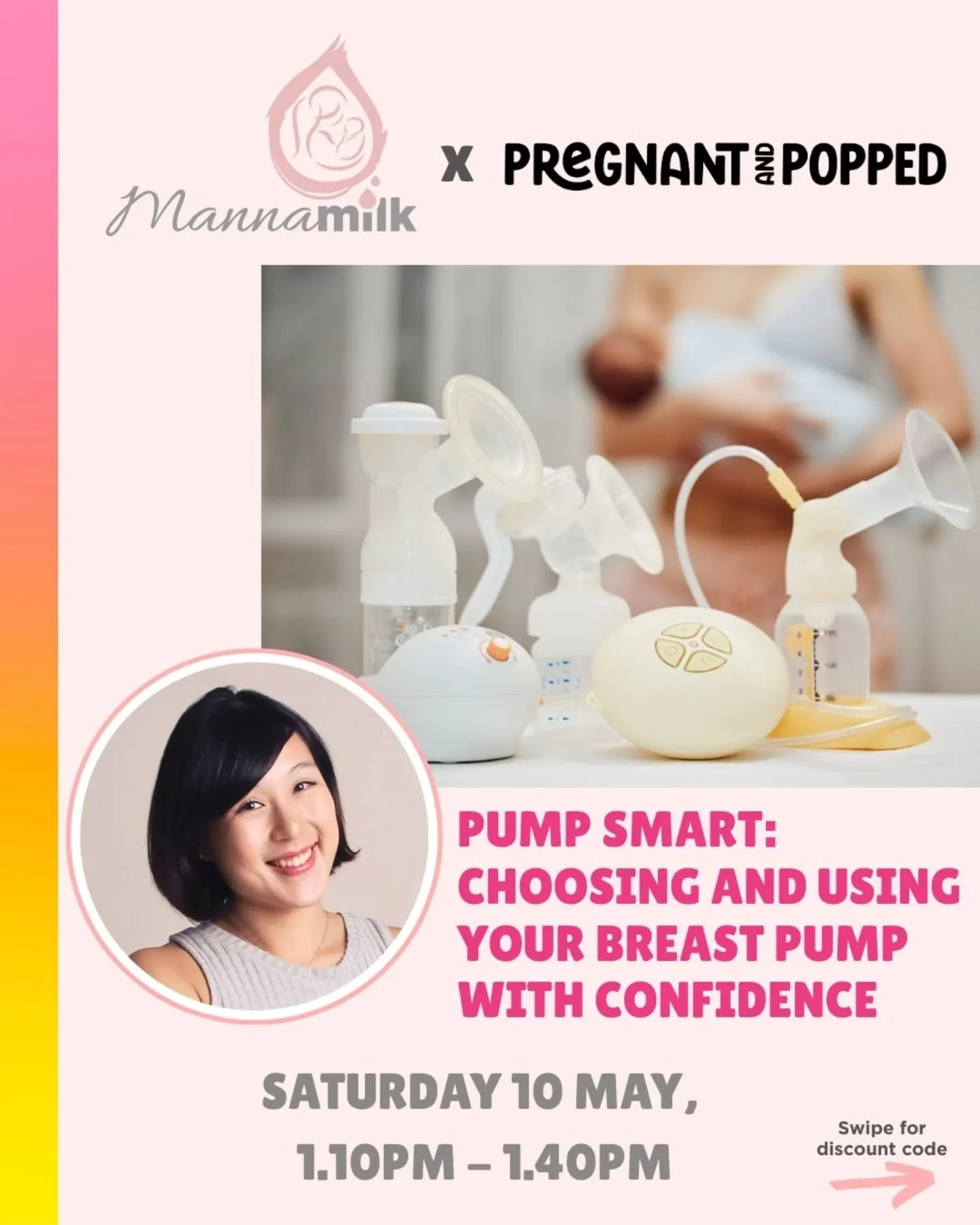 📢 Announcing the next fair and workshop 📢

𝗧𝗼𝗽𝗶𝗰: 𝗣𝘂𝗺𝗽 𝗦𝗺𝗮𝗿𝘁 - 𝗖𝗵𝗼𝗼𝘀𝗶𝗻𝗴 &amp; 𝗨𝘀𝗶𝗻𝗴 𝗬𝗼𝘂𝗿 𝗕𝗿𝗲𝗮𝘀𝘁 𝗣𝘂𝗺𝗽 𝗪𝗶𝘁𝗵 𝗖𝗼𝗻𝗳𝗶𝗱𝗲𝗻𝗰𝗲

🗓 Saturday, 10 May 
⏰️ 1.10pm - 1.40pm
📍Trehaus, Funan Mall

Pregnant &am