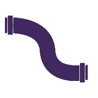 Purple pipe with curved shape