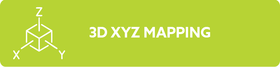Green banner with a white 3D coordinate system diagram and the text '3D XYZ Mapping'.