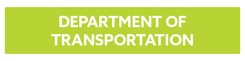 Green banner with white text that reads 'Department of Transportation'.