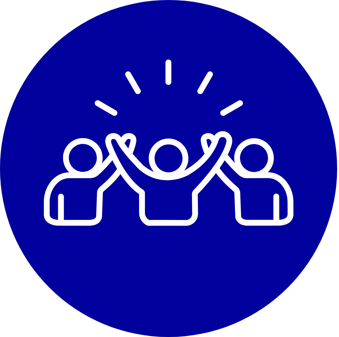 White internal team logo in blue circle.