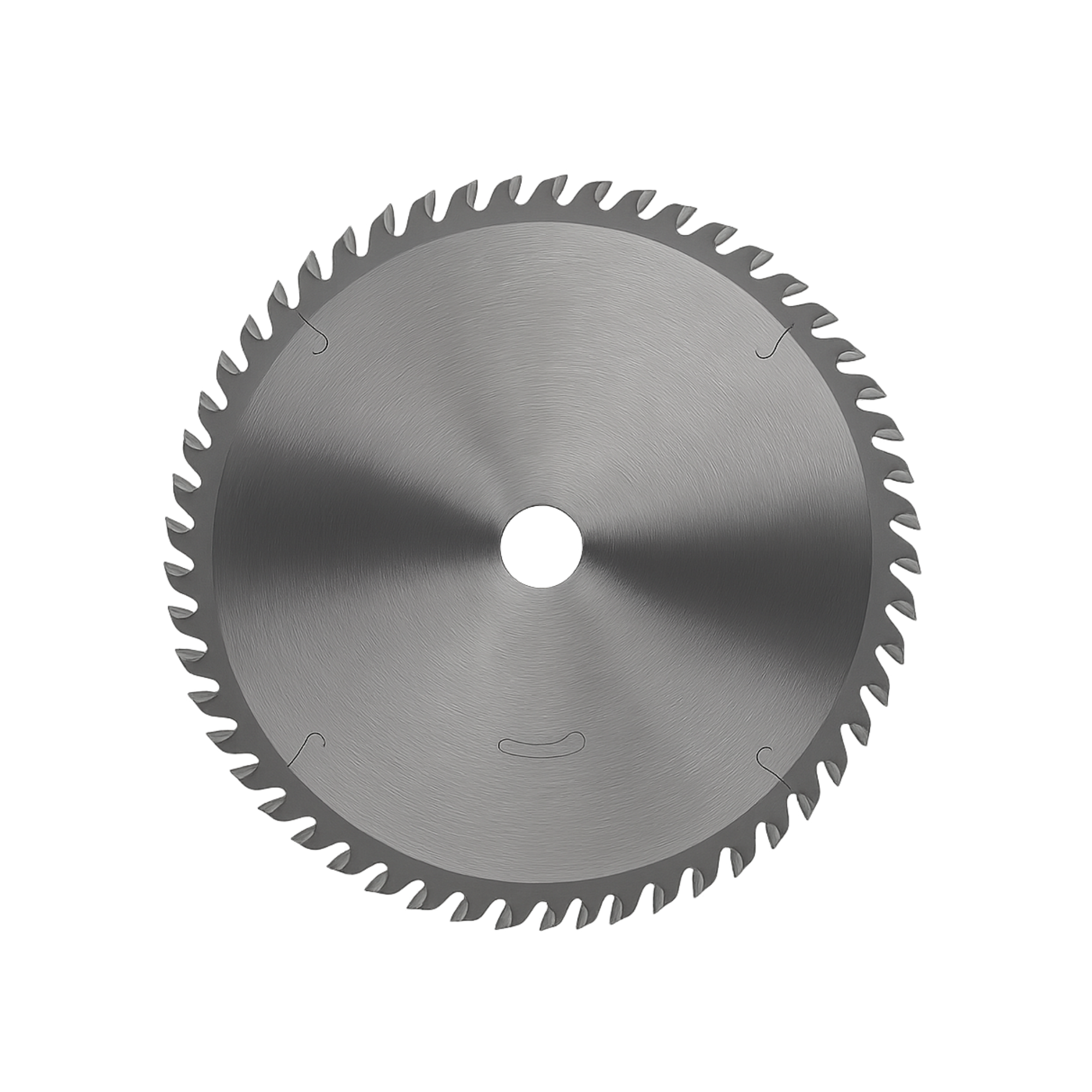 Circular saw blade with sharp teeth and a central hole for mounting.
