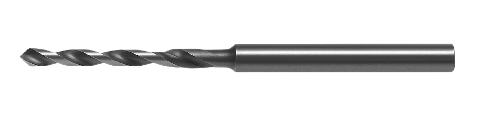 Metal drill bit with spiraled cutting edges and a smooth shank.
