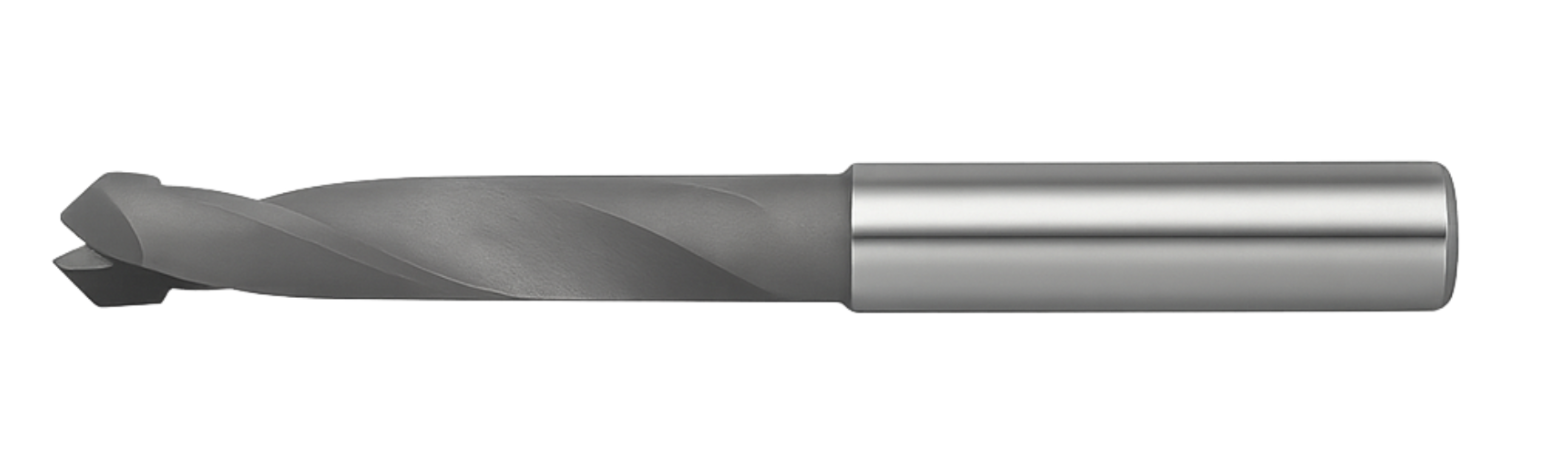 A close-up of a metal drill bit