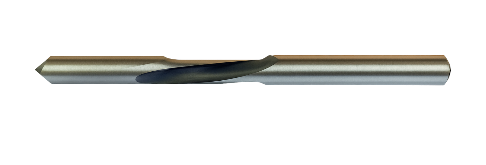 Close-up of a metal cutting tool with a sharp edge and a curved cutting edge.