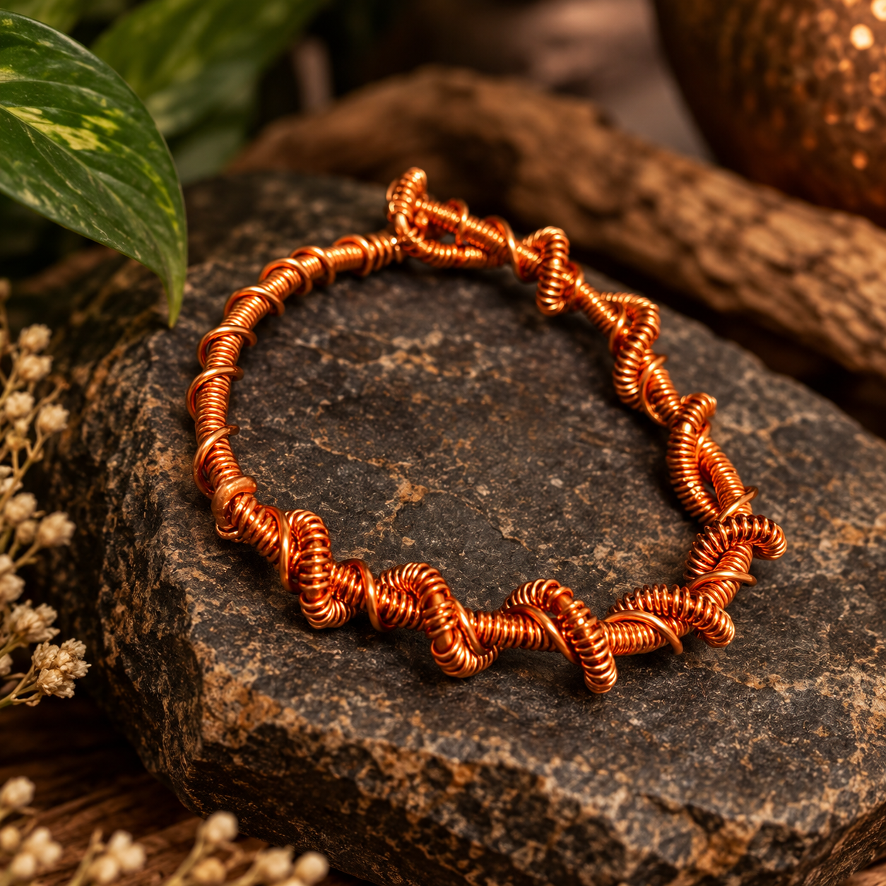 Twisted Roots Copper Bracelet