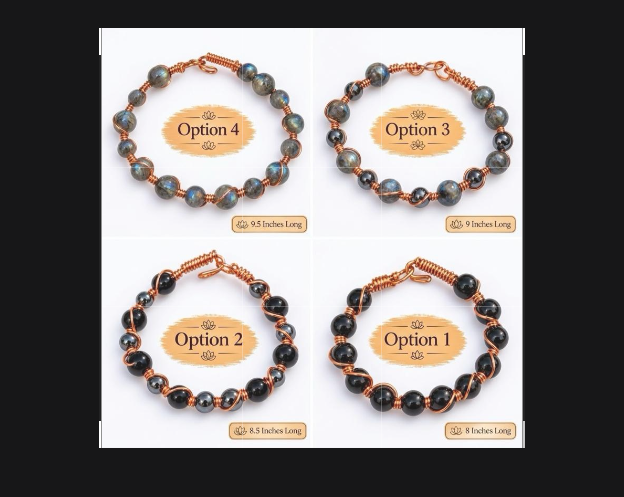 Midnight Shield – Handcrafted Copper Gemstone Bracelets