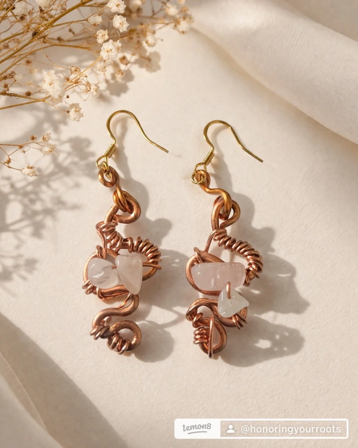 Copper Quartz Earrings