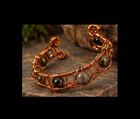 Dragon’s Path Copper Cuff – Dragon Jasper