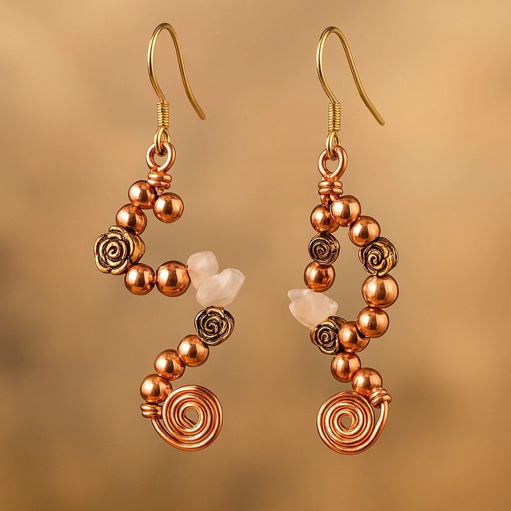 Rose Harmony Copper Hoops