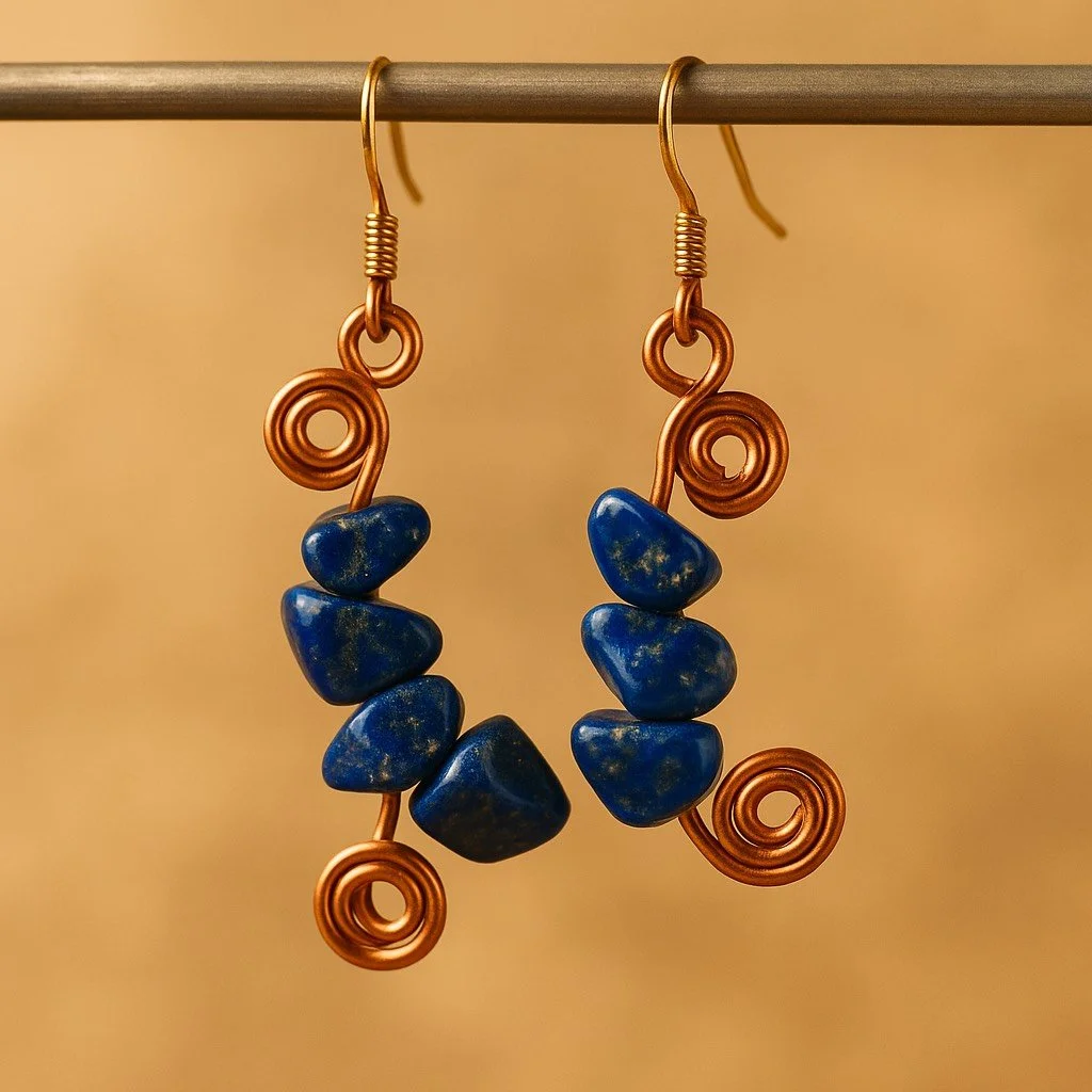 Lapis Serenity Spiral Earrings
