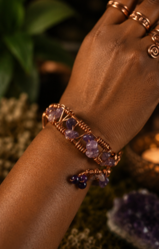 Amethyst Copper Cuff Bracelet
