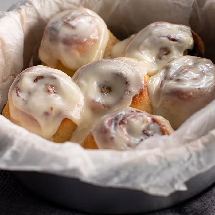 Air fried cinnamon rolls