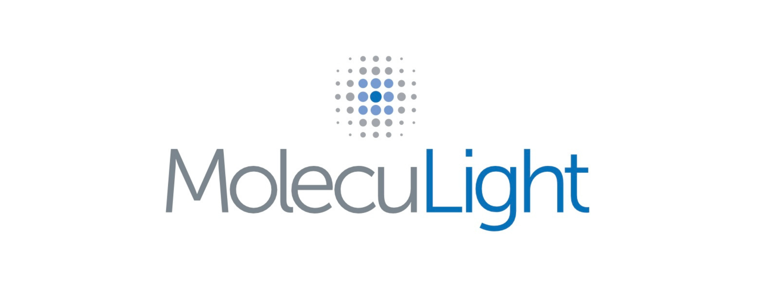 Logo of MolecuLight with stylized molecule graphic and company name in blue and gray text