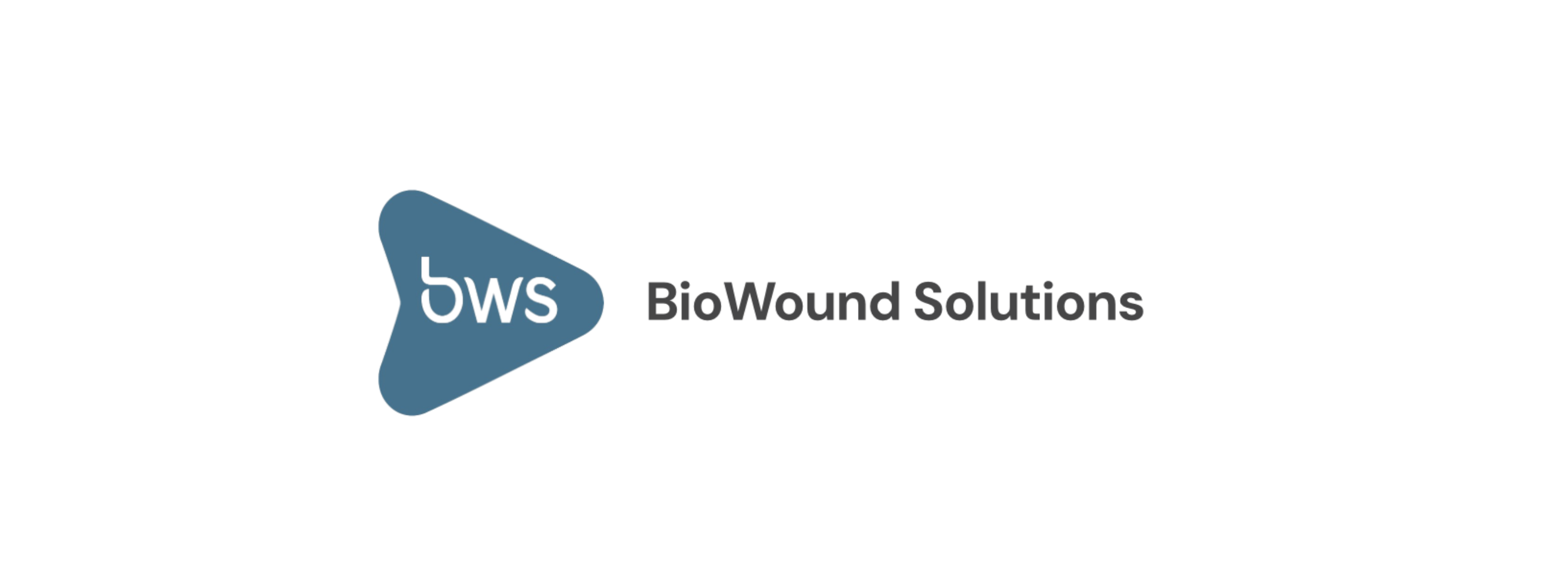 Logo of BioWound Solutions with a stylized triangle shape and the letters 'bws' inside, next to the company name.