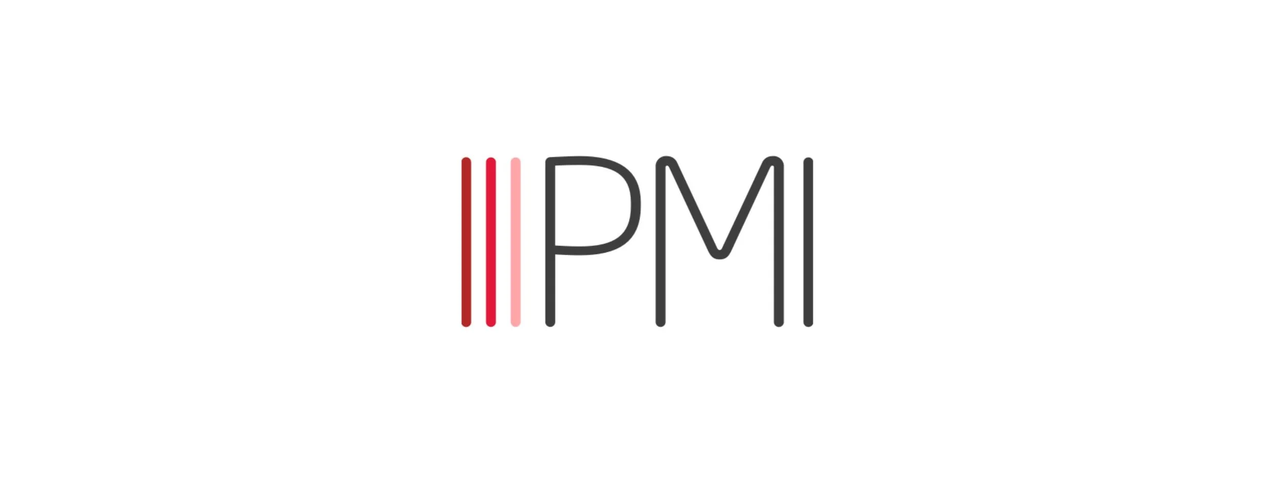 Stylized text showing HH PMI with three vertical red and pink lines on the left side.