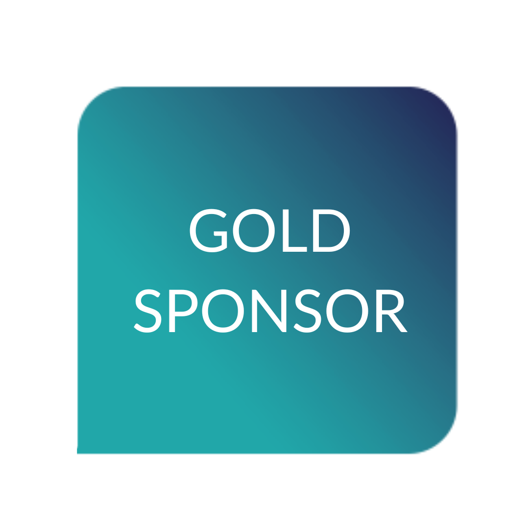 A graphic with a gradient blue background and white text that reads 'GOLD SPONSOR'.