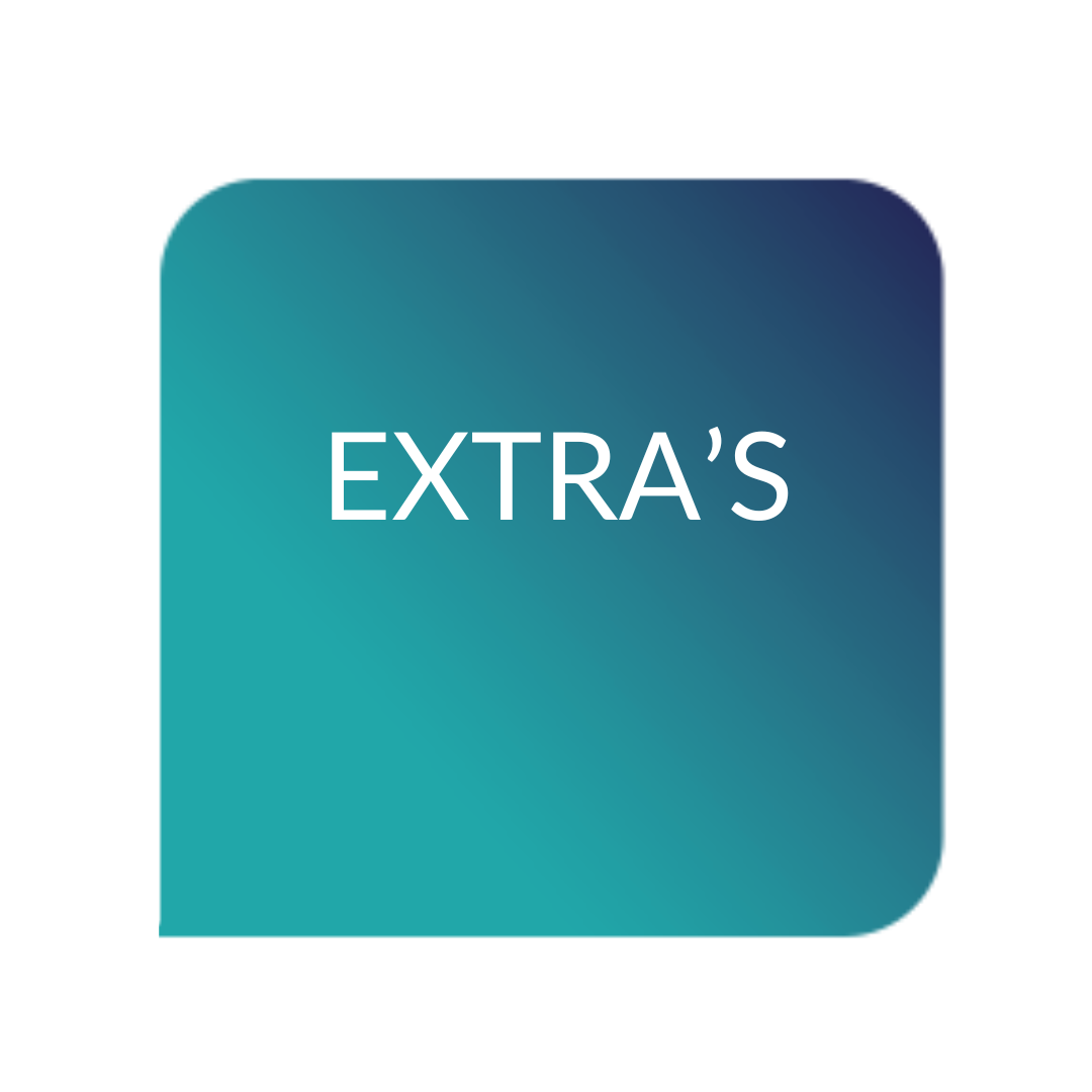 Graphic with gradient background and the word "EXTRA'S" centered in white text.