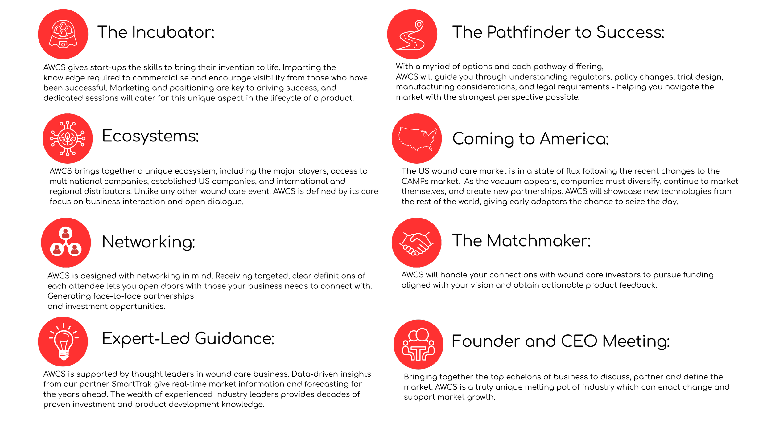 Infographic illustrating the core values of a U.S. organization, including innovation, leadership, teamwork, customer needs, and success, with icons representing each value.