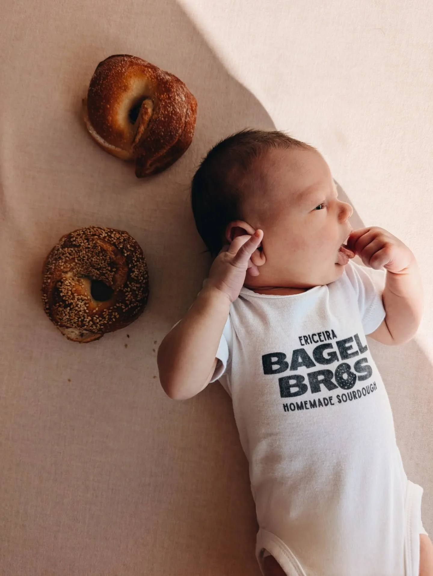 Baked to perfection 💛🥯

Meet the newest Bagel Bro! He&rsquo;s fresh out of the oven and already running the show as our Chief Cuteness Officer. 👶✨

After some much-needed family time, the wait is almost over... WE&rsquo;RE BACK! 🥂

​🗓 REOPENING: