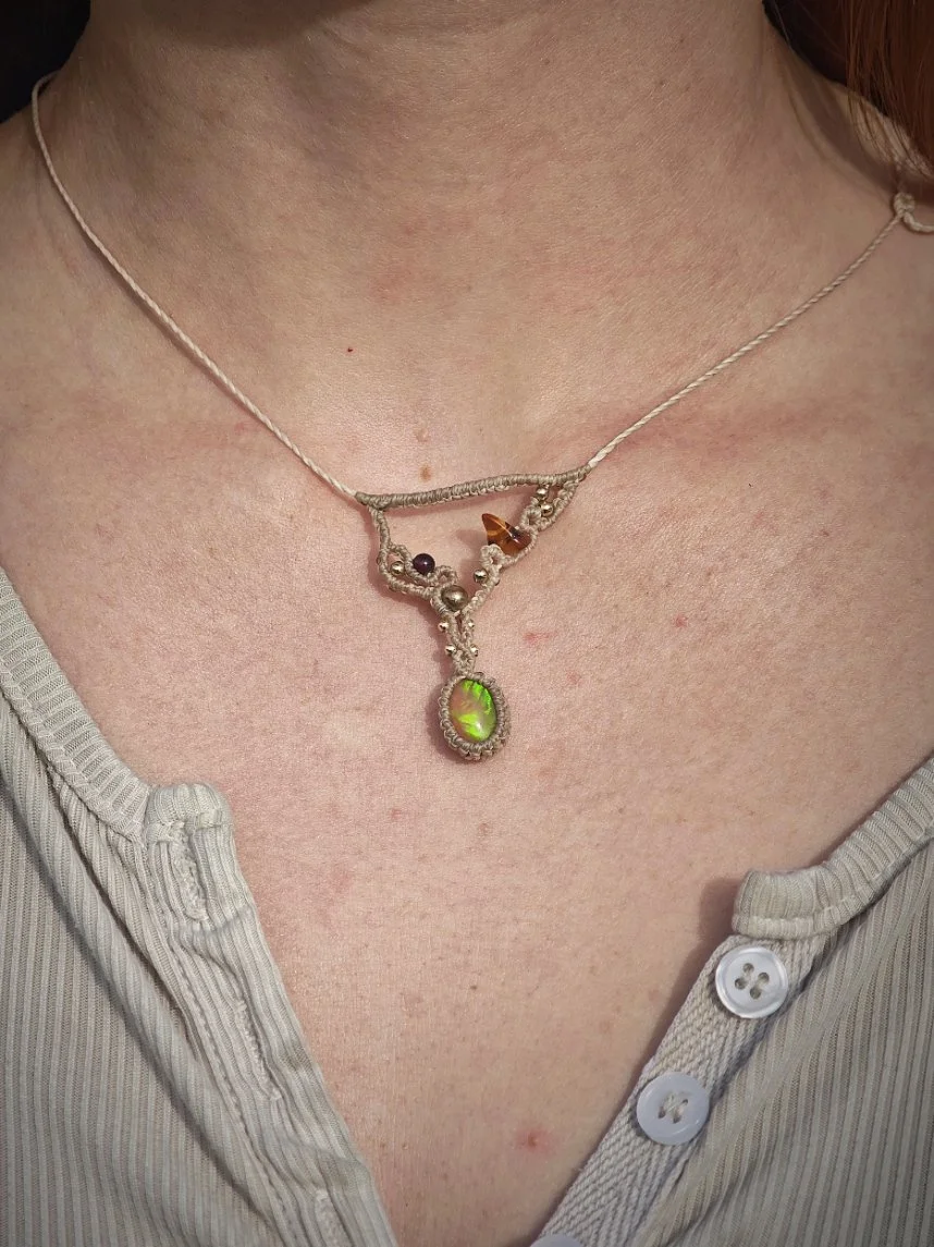 Collier Opale Welo Ambre et Grenat